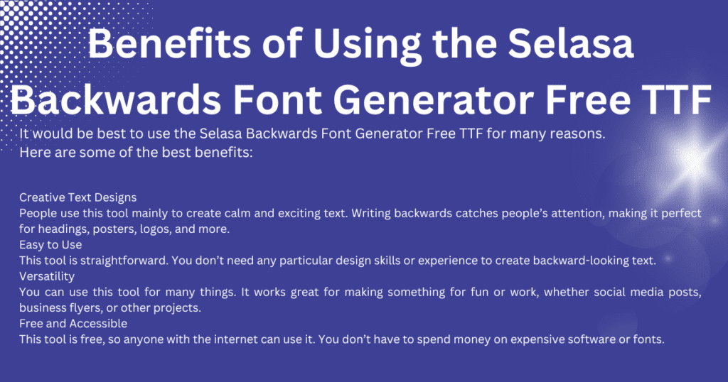 selasa backwards font generator​
