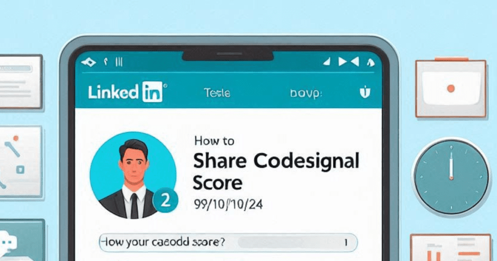 how to share codesignal score on linkedin :after 09/10/2024