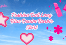 Fashion Doll Long Blue Denim Barbie Skirt