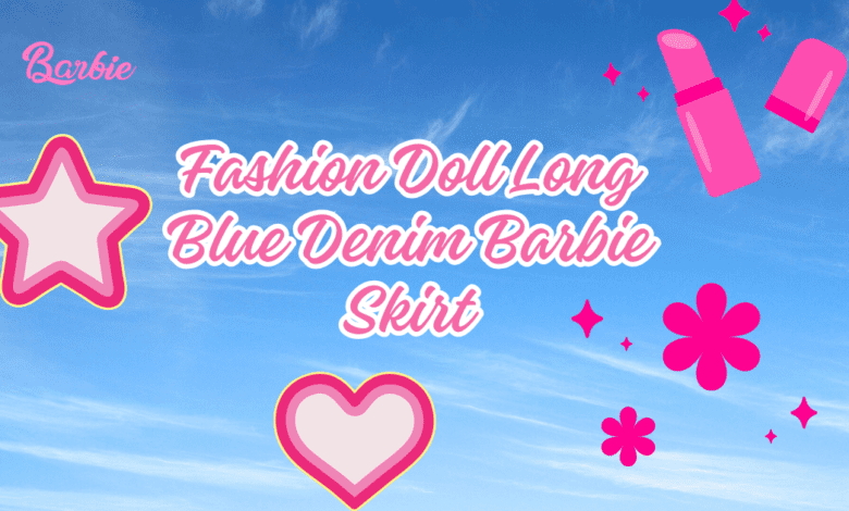 Fashion Doll Long Blue Denim Barbie Skirt