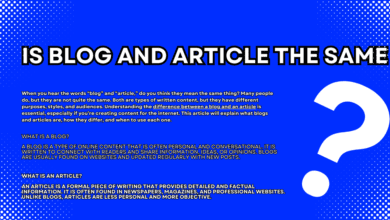 Is Blog and Article the Same